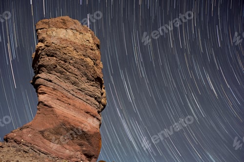 Preview: Spain, Tenerife. Stair trails over Roque de Garcia in Teide National Park