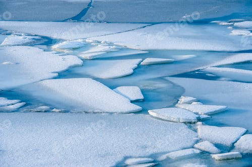 Preview: Cracked ice and snow, Reine, Norway