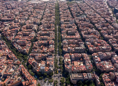Preview: Spanish City of Barcelona City Blocks High Aerial View