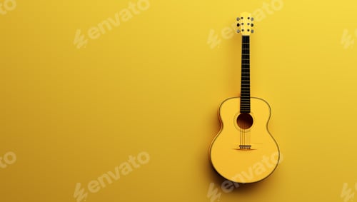 Preview: Classical acoustic guitar on yellow background.