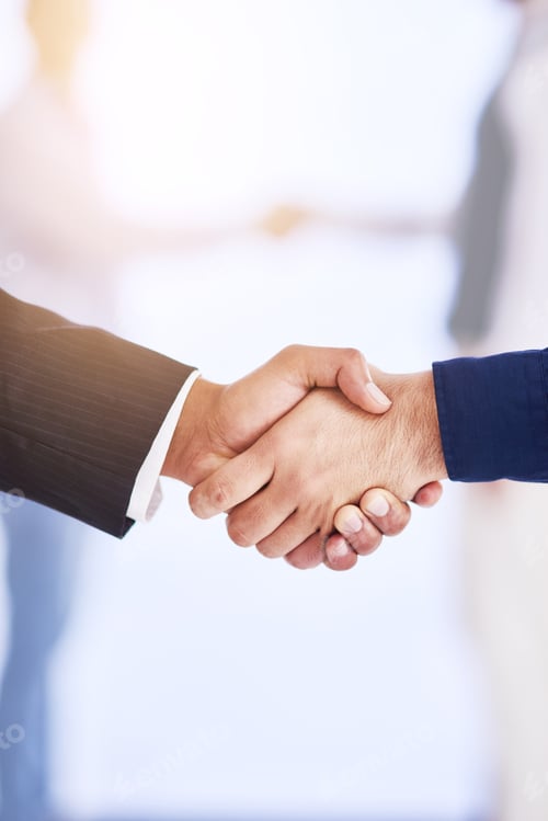 Preview: Congrats. Shot of two businesspeople shaking hands.