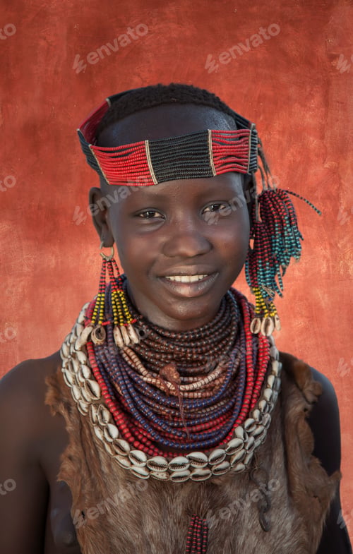Preview: Young girl of the Karo Tribe, Omo Valley, Ethiopia