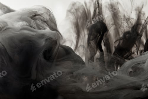 Preview: abstract texture with black mixing paint