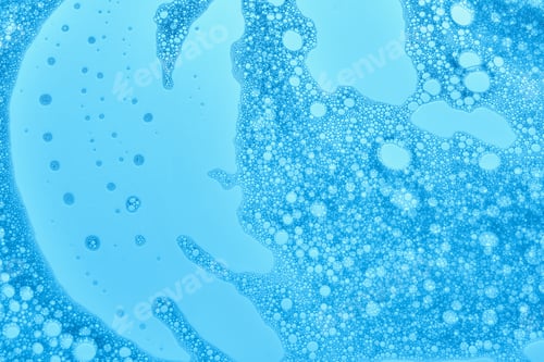 Preview: Shampoo bubbles on a blue background.