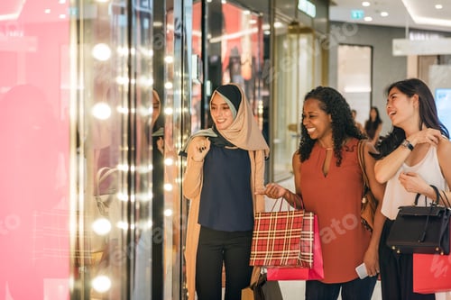 Preview: Group Of People Shopping Concept