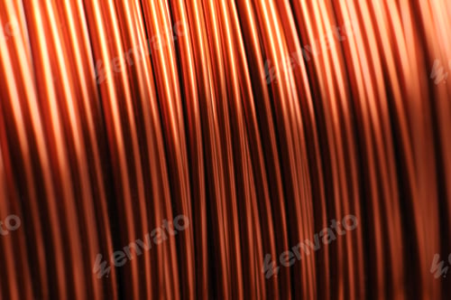 Preview: Close-up of a large coil of copper wire