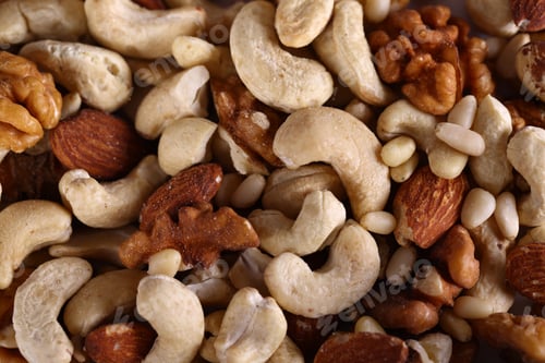 Preview: natural assorted nuts on white background