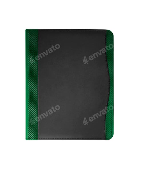 Preview: Black leather tablet computer bag on a white background