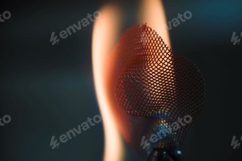 Preview: Close-up shot of Red hot mesh in flame