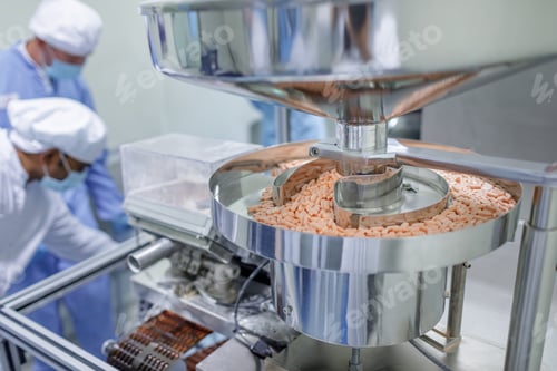 Preview: Tablet Production Line and Packaging in Modern Pharmaceutical Manufacturing Facility with Staff
