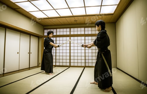 Preview: Samurai training in a traditional dojo, in Tokyo