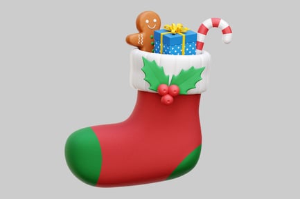 Preview: Delightful Christmas Stocking With Candy And Gifts