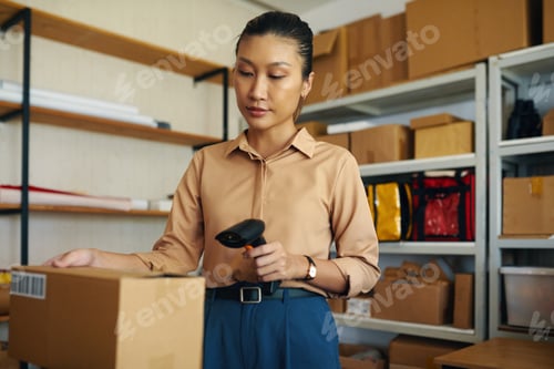 Preview: Woman Scanning Code Of Order
