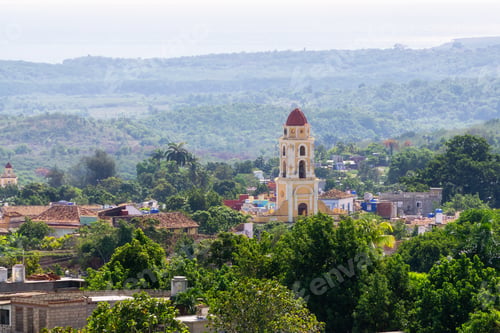 Preview: View of a Church in a small touristic Cuban Town, Trinidad