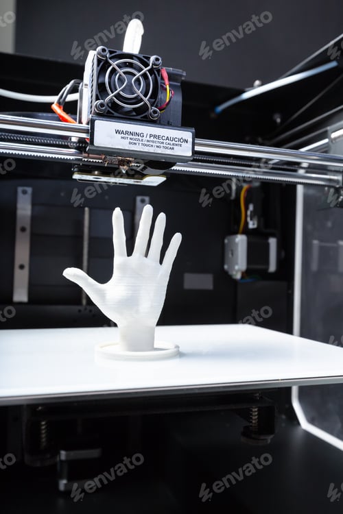 3D Printing Machine Creates a Hand Prototype