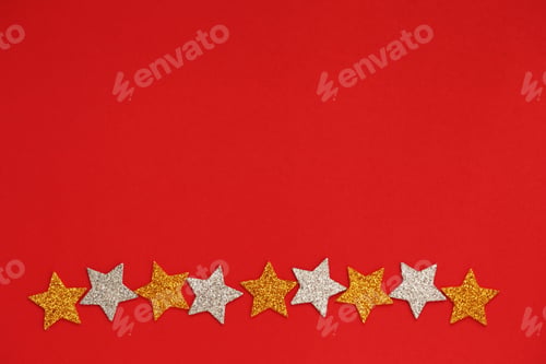 Preview: Star shape glitter red background