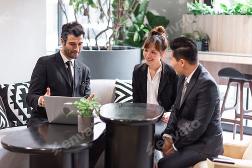 Preview: Group of Diverse Business People Successful Teamwork Working Together with Laptop Computer at Office