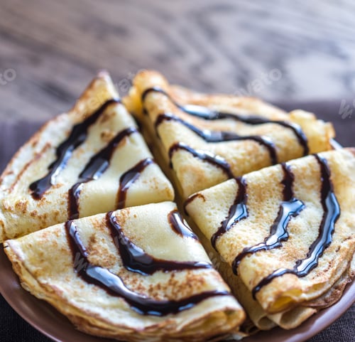 Preview: Crepes with chocolate topping