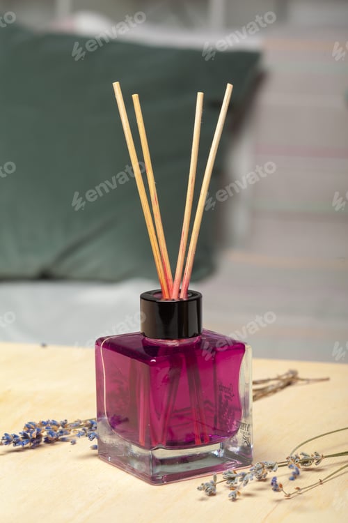 Preview: air freshener sticks at home. creative photo