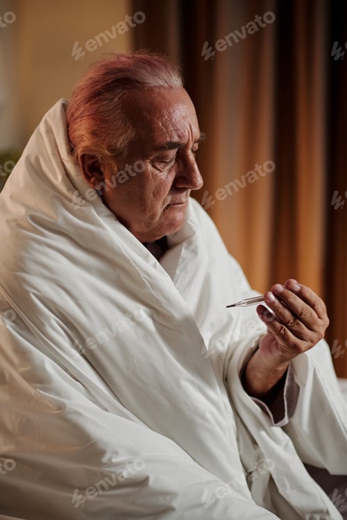 Preview: Sick Man Measuring Body Temperature