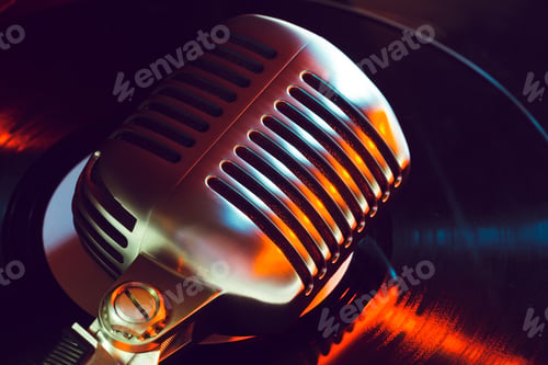 Preview: microphone and segment of vinyl record