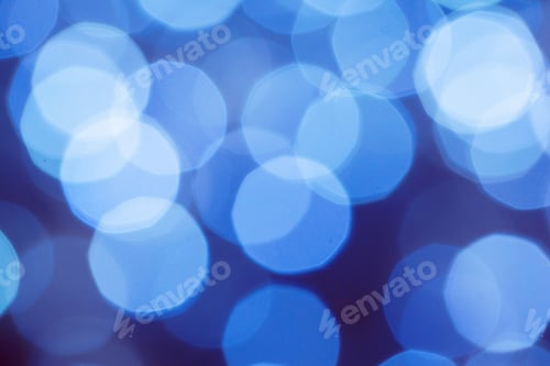 Preview: Blue abstract lights bokeh blurred christmas background
