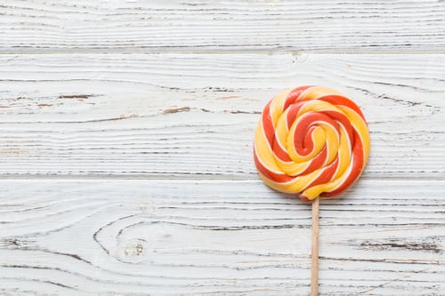 Preview: Set of colorful lollipops on colored background. Summer concept. Party Happy Birthday