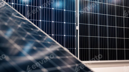 Preview: Multiple solar panels on the roof of a manufacturing building