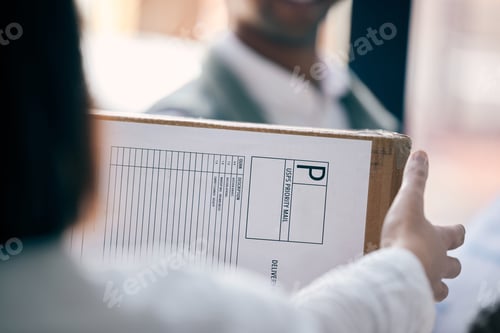 Preview: Those online purchases finally arrived. Closeup shot of a woman receiving a parcel.