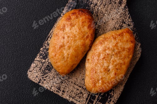 Preview: Delicious fresh fried minced fish cutlets with spices and herbs