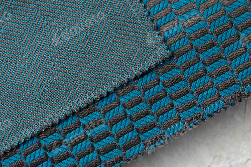 Preview: The background consists of several types of old colored tiles with different patterns on blue tone