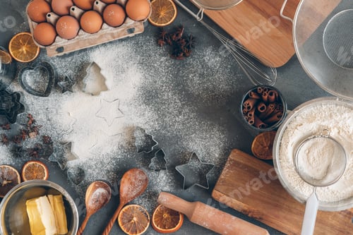 Preview: Process of cooking dough for Christmas cookies