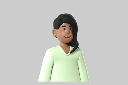 Preview: Cartoon woman avatar character design