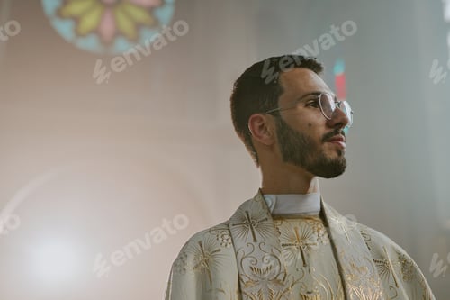 Preview: Young Priest in Beautiful Robe