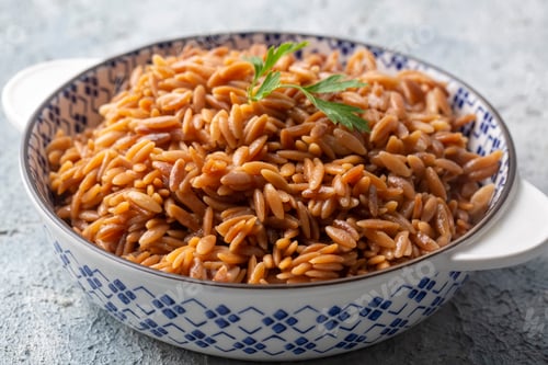 Preview: Traditional delicious Turkish dish, barley noodle pilaf (Turkish name; Arpa sehriye pilavi)