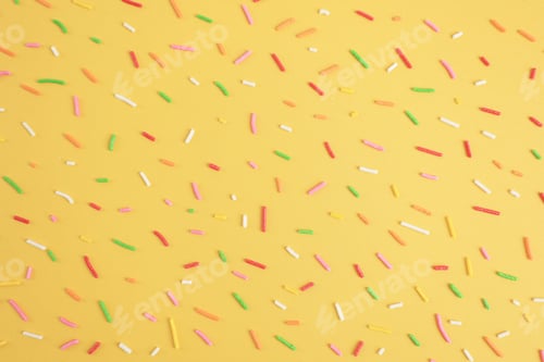 Preview: Colorful Sprinkle on Yellow Background, Rainbow Hagelslag Pattern