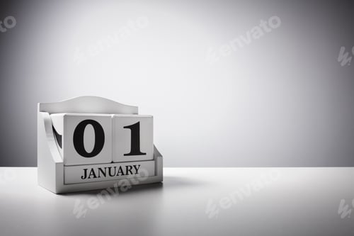 Preview: January 1st calendar background concept for new year