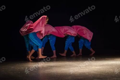 Preview: staging on the stage of a children's theater with actors