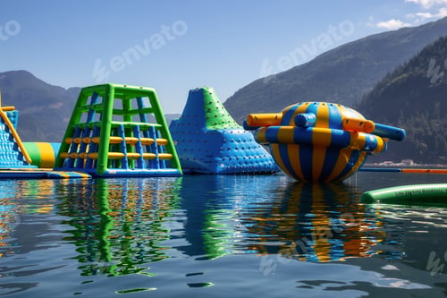 Preview: Water playground during a vibrant sunny summer day