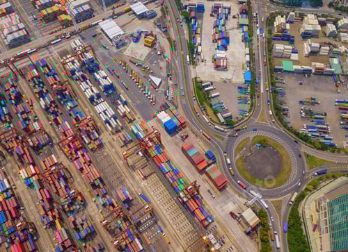 Preview: container cargo ship in the export and import business and logistics. Shipping to the harbor