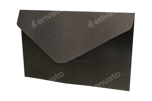 Preview: Black envelope on a white background