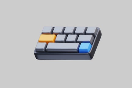 Preview: Rectangular keyboard with grid-patterned keys