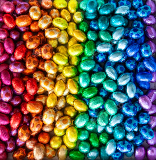 Preview: Colorful easter chocolate eggs