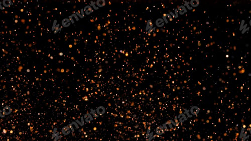 Preview: Copper particles under water. Golden background. Gold shining sparkles on black. Beautiful abstract