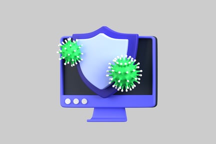 Preview: Cyber security shield with computer