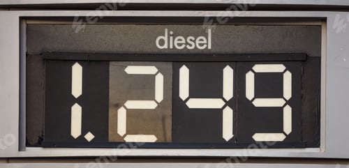 Preview: Diesel price sign at the service station.