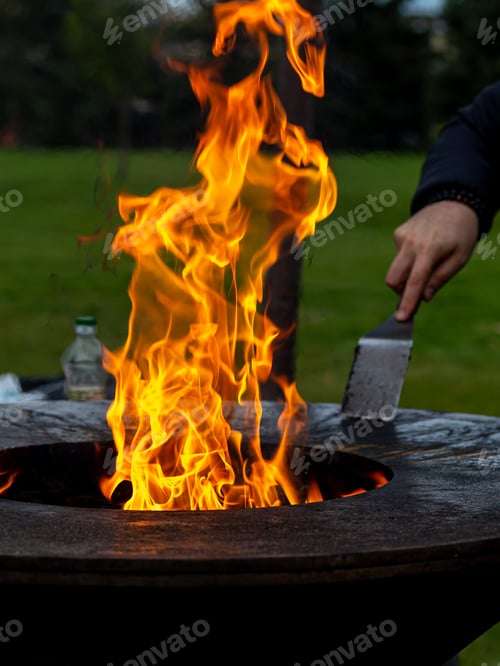 Preview: Beautiful flames in fire burning in the brazier