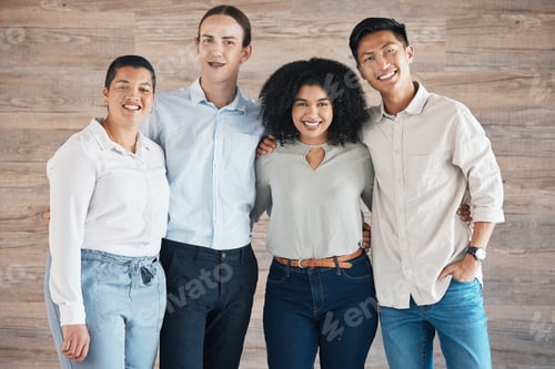 Preview: Business people portrait for teamwork, diversity and trust in a creative, innovation and happy comp