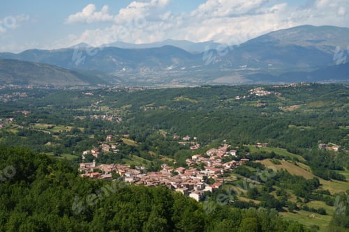 Preview: Summer landscape along the road Provinciale Amiternina, Abruzzo, Italy