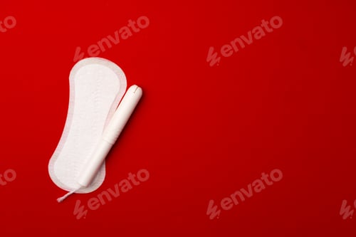 Preview: Female medical pad and tampon top view